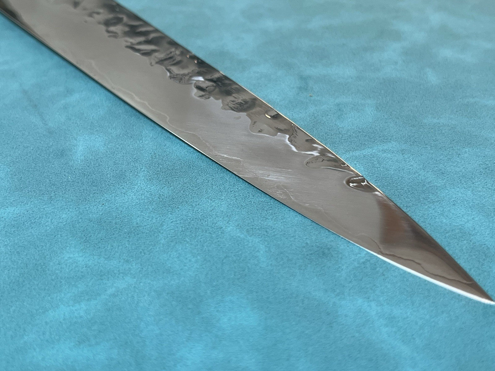 10.5 In 270mm Sujihiki Slicer Knife Hammered 10Cr Stainless Ebony Wa Handle Saya