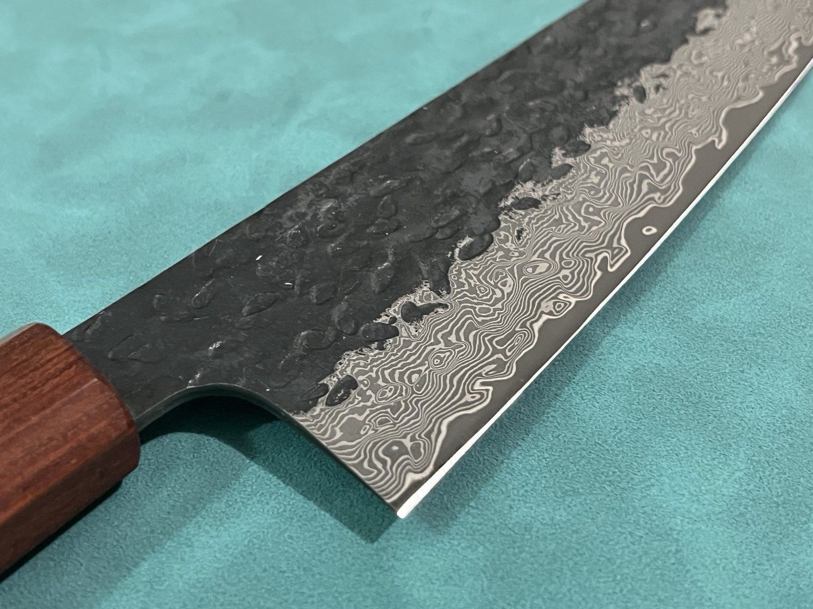 3pc VG10 Damascus Knife Set 8" Kiritsuke 8" Gyuto 7" Nakiri Hammered Chef Knives