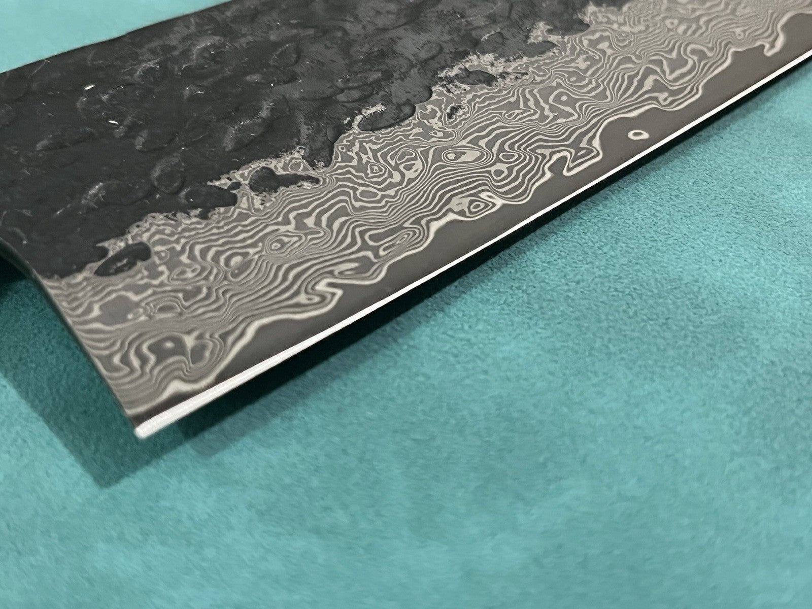 8" 210mm VG10 Damascus Hammered Gyuto Japanese Chef Knife Acid Wash Octagon wood