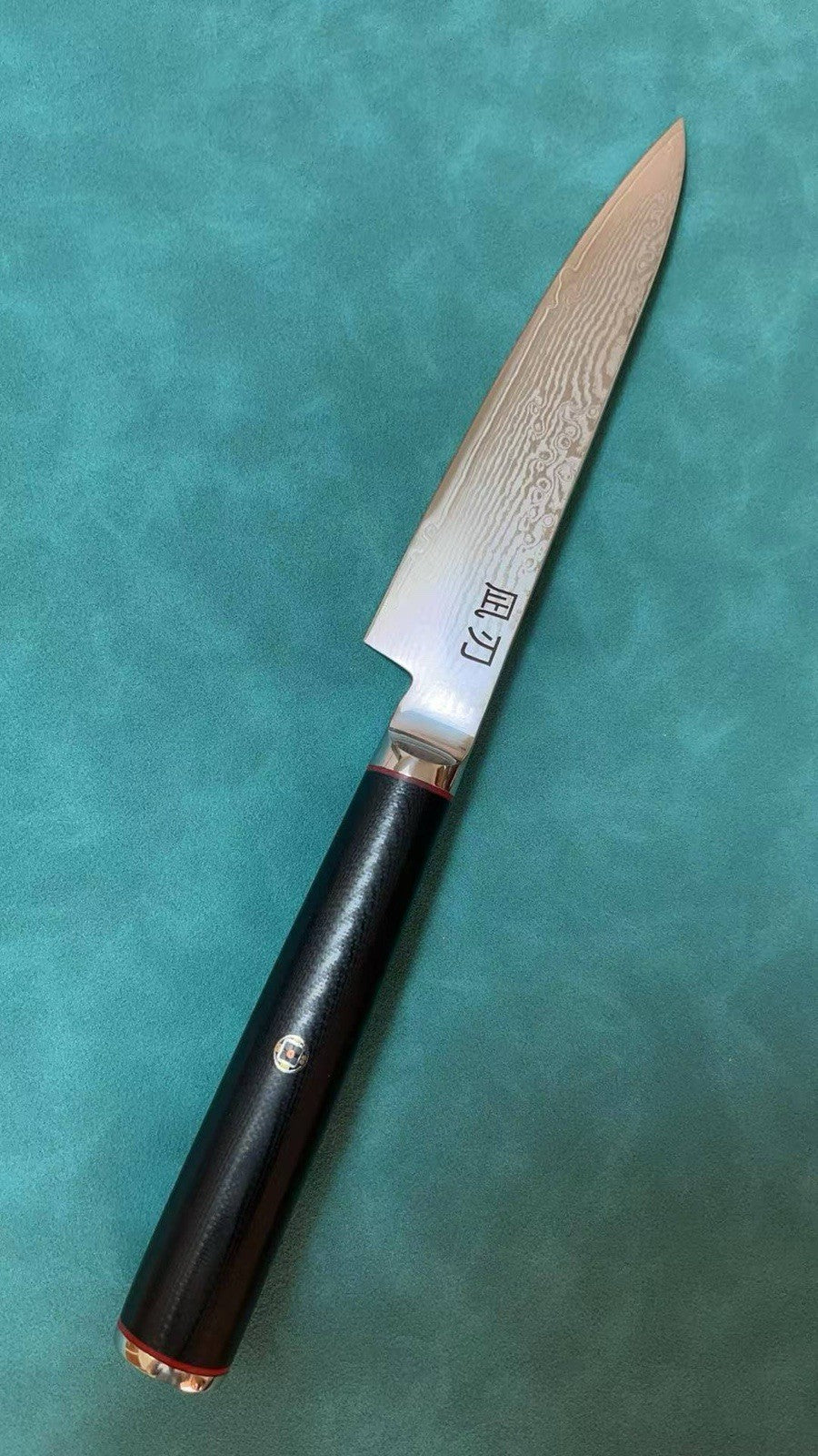 5" 130mm S35VN Powder Steel Core Damascus Petty Knife G10 Handle + Certificate
