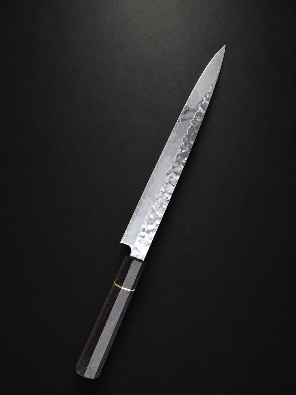 270mm 10.5in Sujihiki Slicing Knife 10Cr15 3-Layer Hammered Ebony Octagon Handle