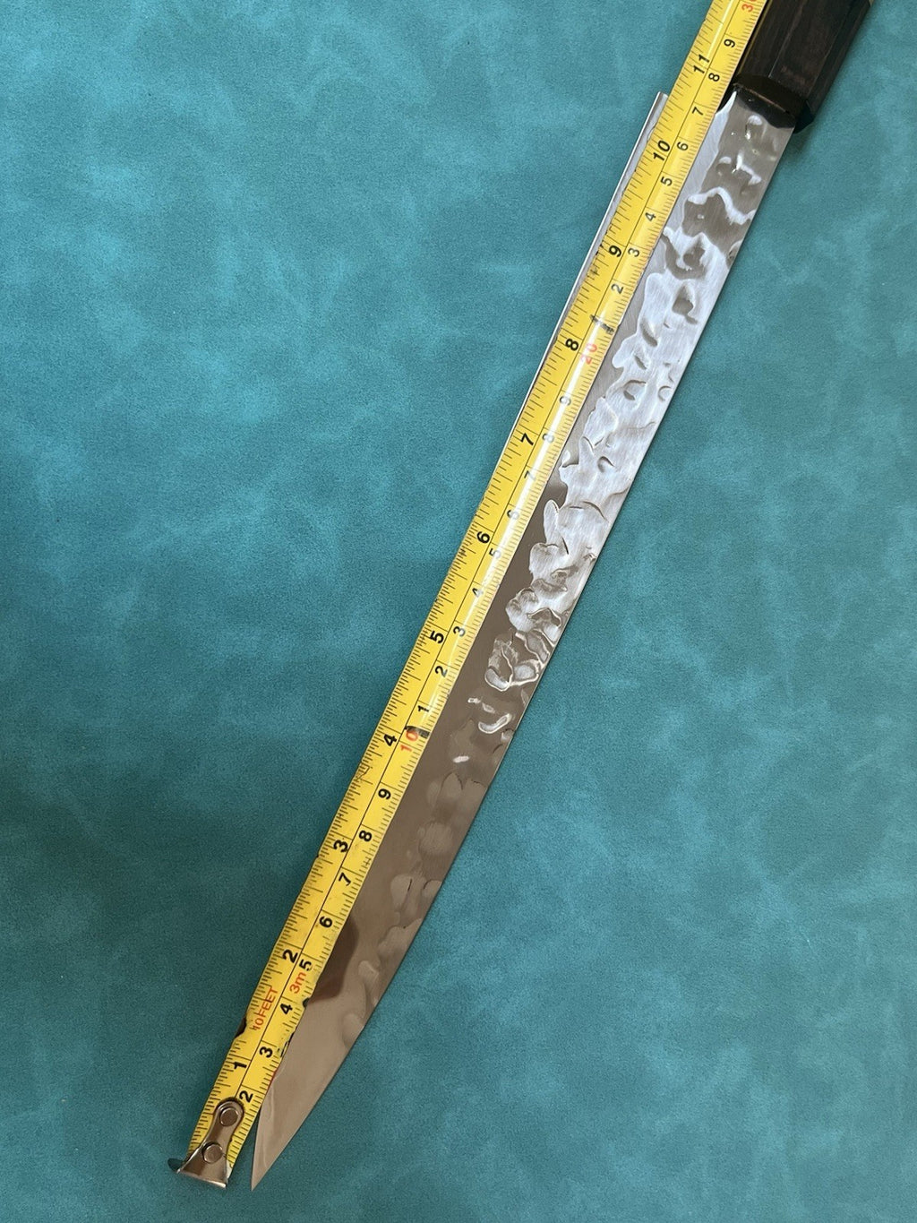 10.5 In 270mm Sujihiki Slicer Knife Hammered 10Cr Stainless Ebony Wa Handle Saya