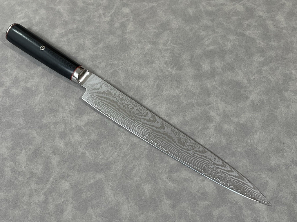 9.5" Sujihiki Slicer S35VN Powder Steel Damascus G10 Mosaic Pin Japanese Style